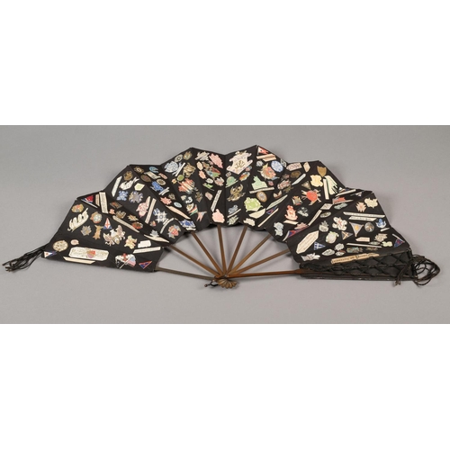 52 - University of Pennsylvania, USA: A large double-sided scrap fan, the fan itself of Japanese style wi... 