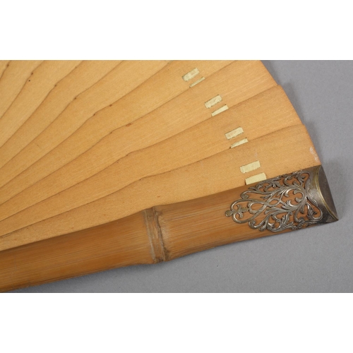 61 - 19th century wood brisé fans, c1880’s, probably Austrian, the first a sturdy example with heavier gu... 