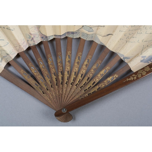 81 - Louise Abbéma: a scarce French printed fan, relating to the 1904 -1905 Russian/Japanese war, signed ... 