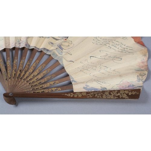 81 - Louise Abbéma: a scarce French printed fan, relating to the 1904 -1905 Russian/Japanese war, signed ... 