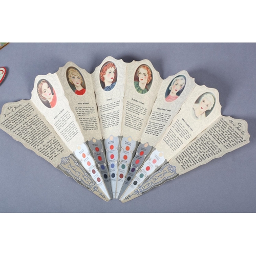 120 - A scarce 1930’s folding cosmetic advertising fan for “Du Barry, Symbol of Beauty” by Richard Hudnut,... 