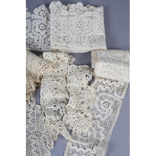 249 - Antique Lace: A selection of tape lace, 17th to 19th century, mostly in long lengths, to Include Ita... 