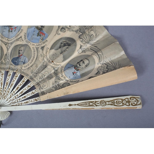 40 - Austrian interest: a fan to celebrate “Kaiser Jubilaums 1848- 1908”, also stating “Zur errinnerung a... 