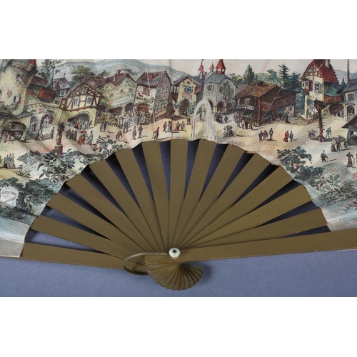 86 - A large souvenir fan for the “Andenken an das Internationale Port-Rotunde Wein 1894”, the monture of... 