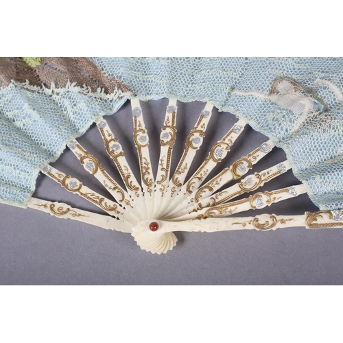 152C - The Little Mermaid: A unique handmade lace fan leaf created by Ann Collier, 20th century, the leaf w... 