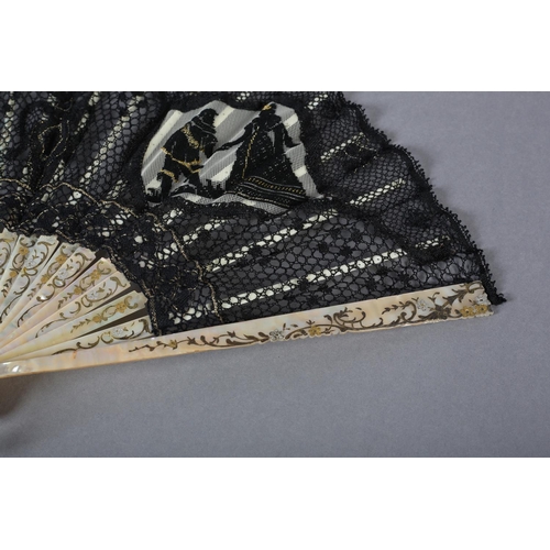 153 - Ann Collier: A unique handmade lace fan leaf created by Ann Collier, 20th century, the leaf designed... 