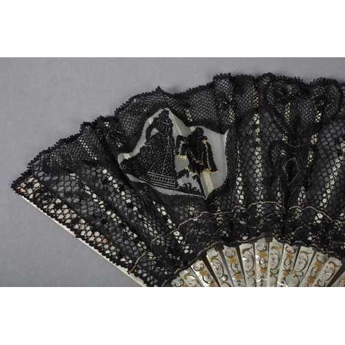 153 - Ann Collier: A unique handmade lace fan leaf created by Ann Collier, 20th century, the leaf designed... 