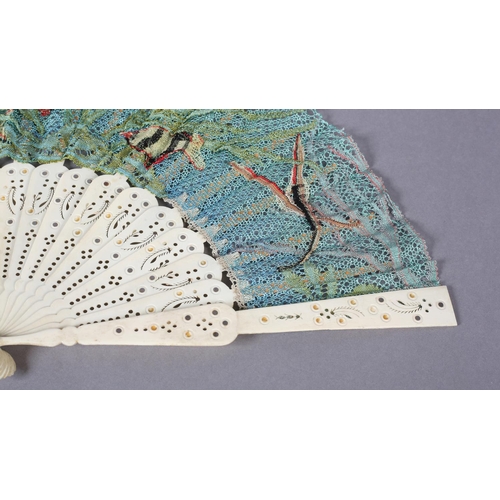 156 - Ann Collier: A unique handmade lace fan leaf created by Ann Collier, 20th century, the leaf worked i... 