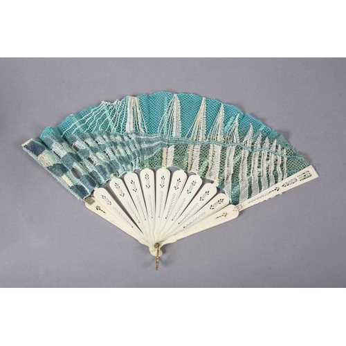 170 - Ann Collier: A unique handmade lace fan leaf created by Ann Collier, 20th century, the leaf worked i... 