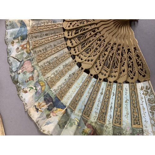 65 - An early 20th century printed advertising fan for The Ritz, marked Eventails Duvelleroy, Paris, the ... 