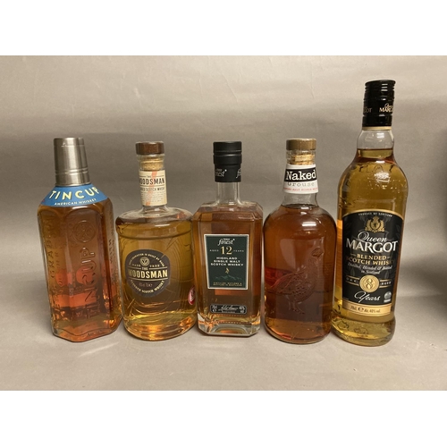 Tin Cup American whiskey, The Woodsman Blended Scotch Whisky, Tesco Finest 12yr single malt Scotch w