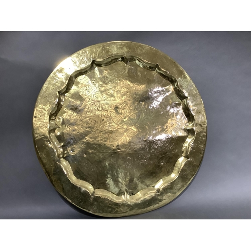 309 - A large circular Beneres brass plaque or possibly table top for a folding table