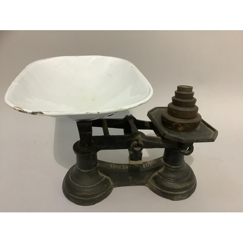 139 - A set of weighing scales with weights