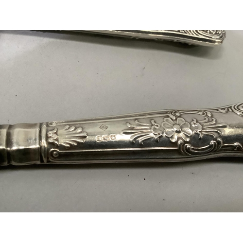 236 - A silver cake slice and knife with silver handle, Sheffield 1965