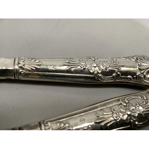 236 - A silver cake slice and knife with silver handle, Sheffield 1965