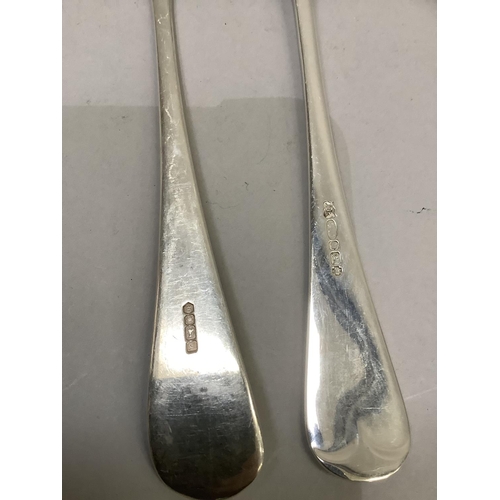 264 - Silver cheese scoop, Sheffield 2000, Millennium mark, approximate weight 2oz and a berry spoon, Shef... 