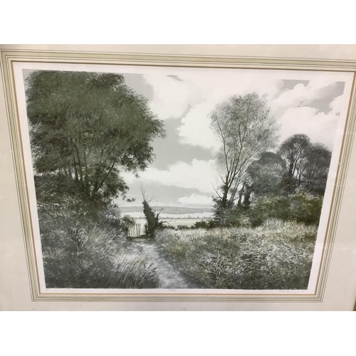 322B - After Gerald Hughes, Pathway through meadow, lithograph, artist proof, signed, dated 81 and titled t... 