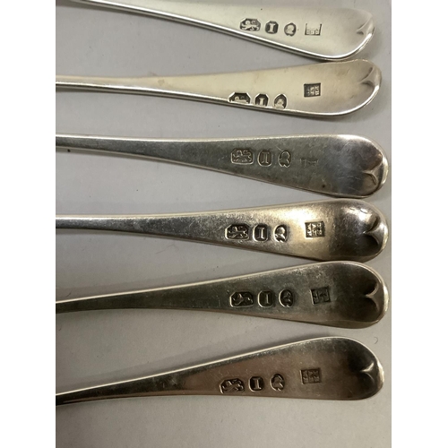 226 - A set of six silver teaspoons, initialled H, London 1805, Peter, Anne and William Bateman