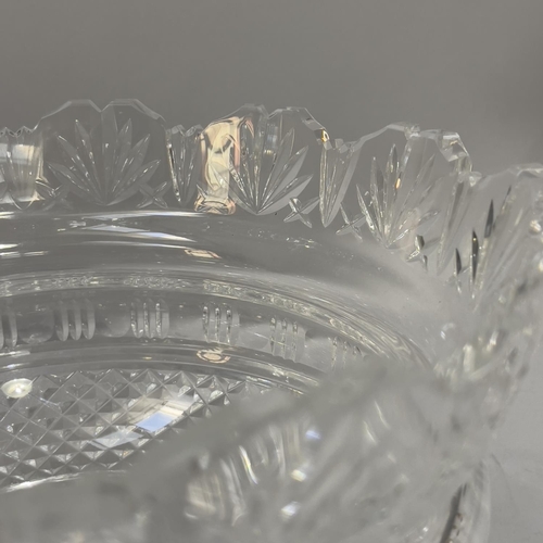 11 - A Waterford glass fruit bowl on pedestal foot, 26cm diameter by 17.5cm high, small chip to rim