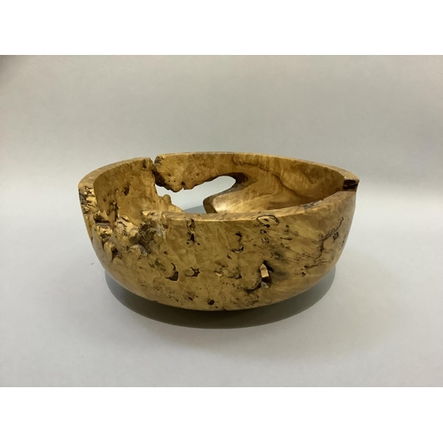 27 - A burr wood turned bowl, 33cm diameter by 14cm high