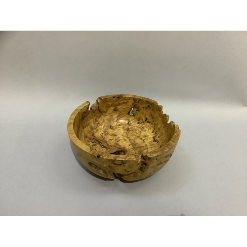 27 - A burr wood turned bowl, 33cm diameter by 14cm high