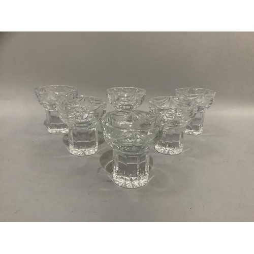 38 - A set of six Royal Brierley ice dishes with swag cut to the rim and on a fluted pedestal base, 8.5cm... 