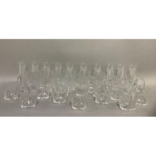 40 - A mixed selection of cut table glass including ten large whisky glasses , four pint tankards, ten fl... 