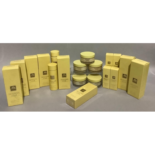 120 - A large quantity of unused Clinique Aromatics Elixir - six body wash. one body smoother, five jars o... 