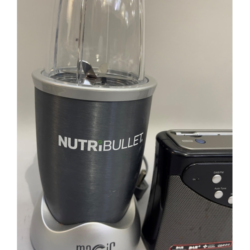 125 - A Nutribullet, an electric coffee maker by Nespresso and a Roberts radio