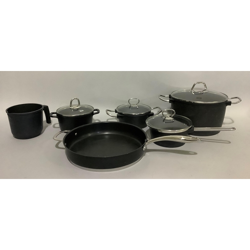 149 - A quantity of Marks & Spencer, Lakeland and other sauce pans, fish kettle, woks, frying pans, etc.