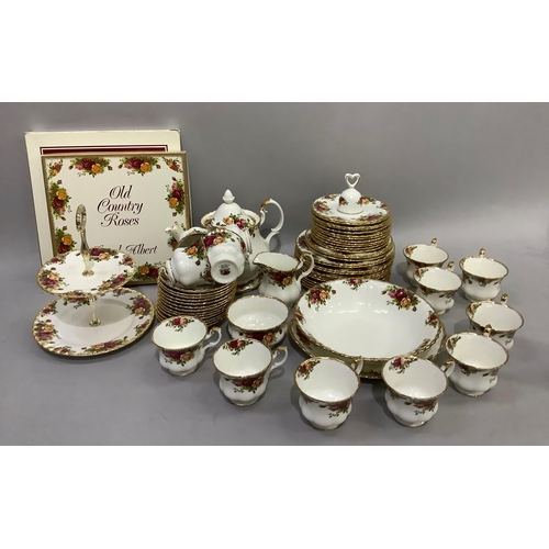 79 - A Royal Albert Old Country Roses tea service comprising teapot and stand, sugar and cream, twelve te... 