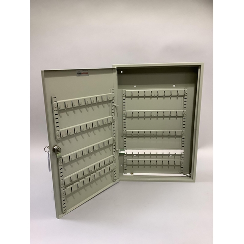 175 - A wall mounted metal key cabinet with lock