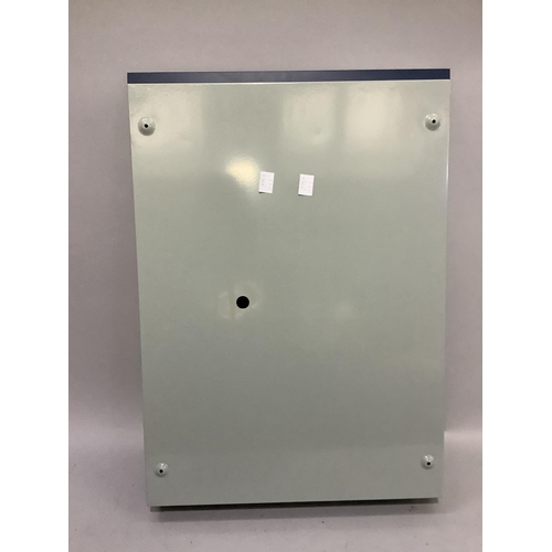 227 - A heated bathroom wall mirror, 70cm x 50cm