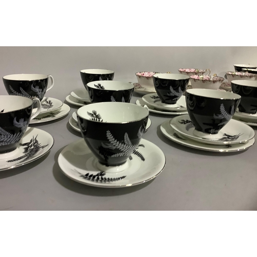 252 - A set of eight Royal Albert Night and Day cups and saucers with six tea plates, further mixed teawar... 