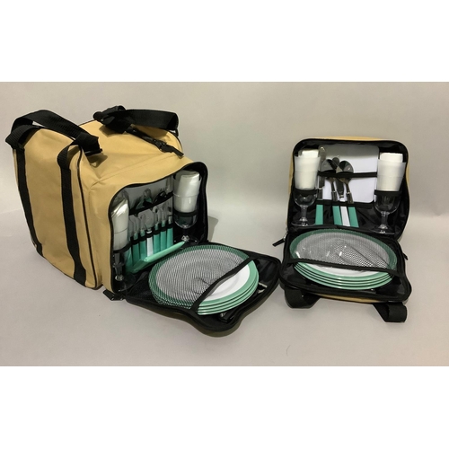 345 - A Fortnum & Mason picnic set with cooler bag and an additional picnic set for four