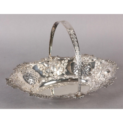 205 - A VICTORIAN SILVER FRUIT BASKET, Sheffield 1898 for Levesley Brothers, of oval outline, the pierced ... 