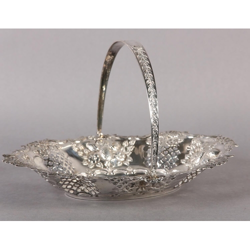 205 - A VICTORIAN SILVER FRUIT BASKET, Sheffield 1898 for Levesley Brothers, of oval outline, the pierced ... 