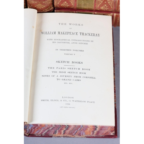 41 - THACKERAY, WILLIAM MAKEPEACE - THE WORKS OF WILLIAM MAKEPEACE THACKERAY, in 13 vols, engraved portra... 