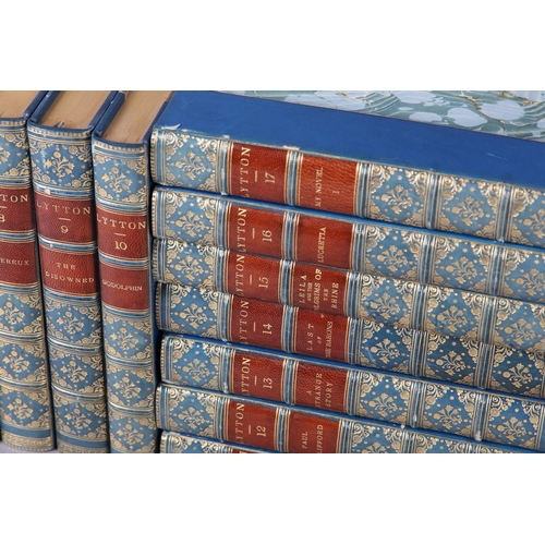 50 - BULWER-LYTTON, EDWARD-LYTTON - THE KNEBWORTH EDITION in 28 vols (1891-92), three-quarter blue calf a... 