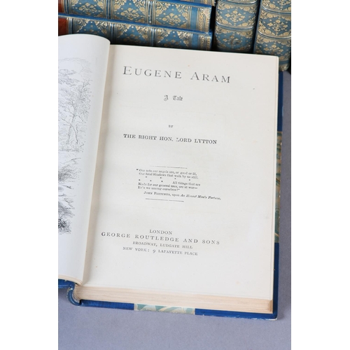 50 - BULWER-LYTTON, EDWARD-LYTTON - THE KNEBWORTH EDITION in 28 vols (1891-92), three-quarter blue calf a... 