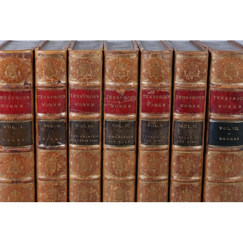 56 - TENNYSON, ALFRED - THE WORKS OF ALFRED TENNYSON, POEMS in 6 vols and Vol II Dramas, engraved portrai... 