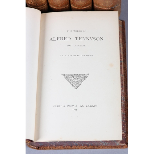 56 - TENNYSON, ALFRED - THE WORKS OF ALFRED TENNYSON, POEMS in 6 vols and Vol II Dramas, engraved portrai... 