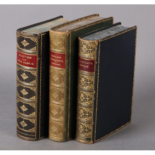 55 - PRIZE BINDINGS: RUSKIN, JOHN - SELECTIONS FROM THE WRITINGS OF JOHN RUSKIN; Lockhart, John Gibson- L... 