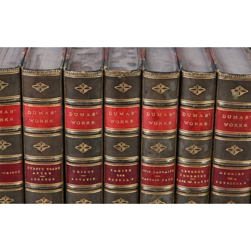 34 - DUMAS, ALEXANDRE - DUMAS' WORKS, 15 vols, marbled end paper and page edges, bookplate for John Estil... 