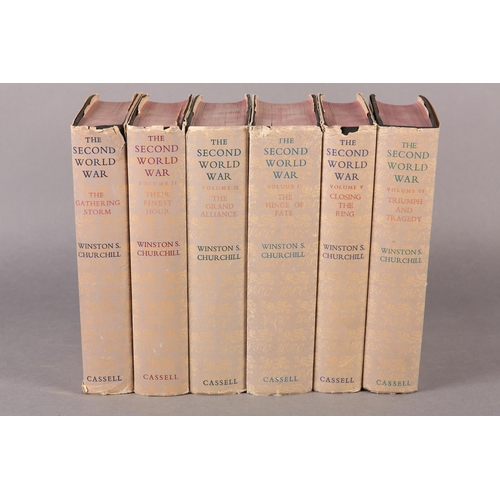 38 - CHURCHILL, WINSTON S - THE SECOND WORLD WAR, 6 vols set 1946-1954, cloth in d/w, 8vols, 1st ed., pub... 