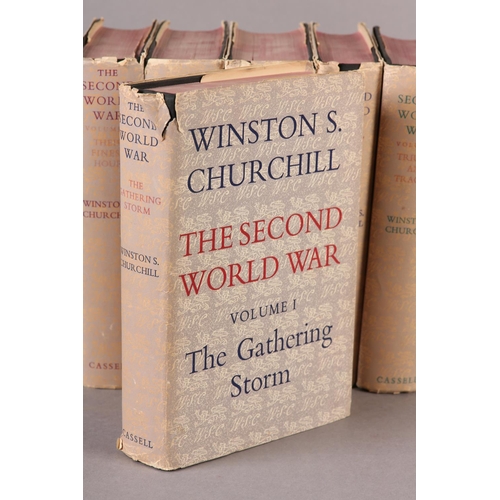 38 - CHURCHILL, WINSTON S - THE SECOND WORLD WAR, 6 vols set 1946-1954, cloth in d/w, 8vols, 1st ed., pub... 