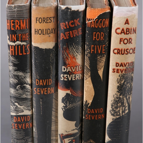 36 - SEVERN, DAVID - HERMIT IN THE HILLS, 1st ed., 1945; Forest Holiday, 1st ed., 1946; Rick Afire!, 1944... 