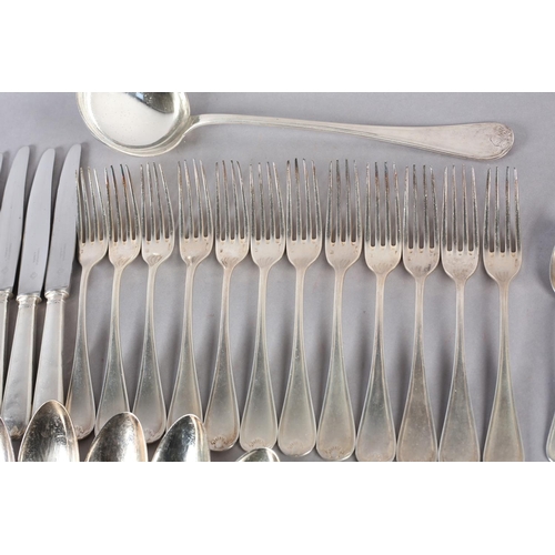 193 - A SUITE OF FRENCH CHRISTOFLE SILVER PLATED FLATWARE, comprising twelve dinner knives, twelve dinner ... 