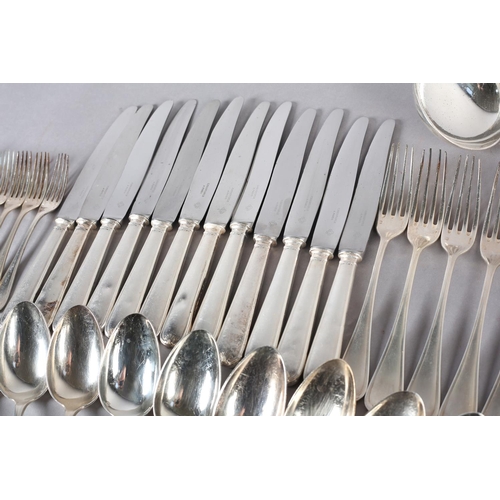 193 - A SUITE OF FRENCH CHRISTOFLE SILVER PLATED FLATWARE, comprising twelve dinner knives, twelve dinner ... 