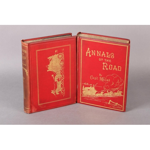 30 - REYNARDSON, C T S BIRCH, 'DOWN THE ROAD' 1875, chromolitho plates, red cloth gilt pictorial bindings... 